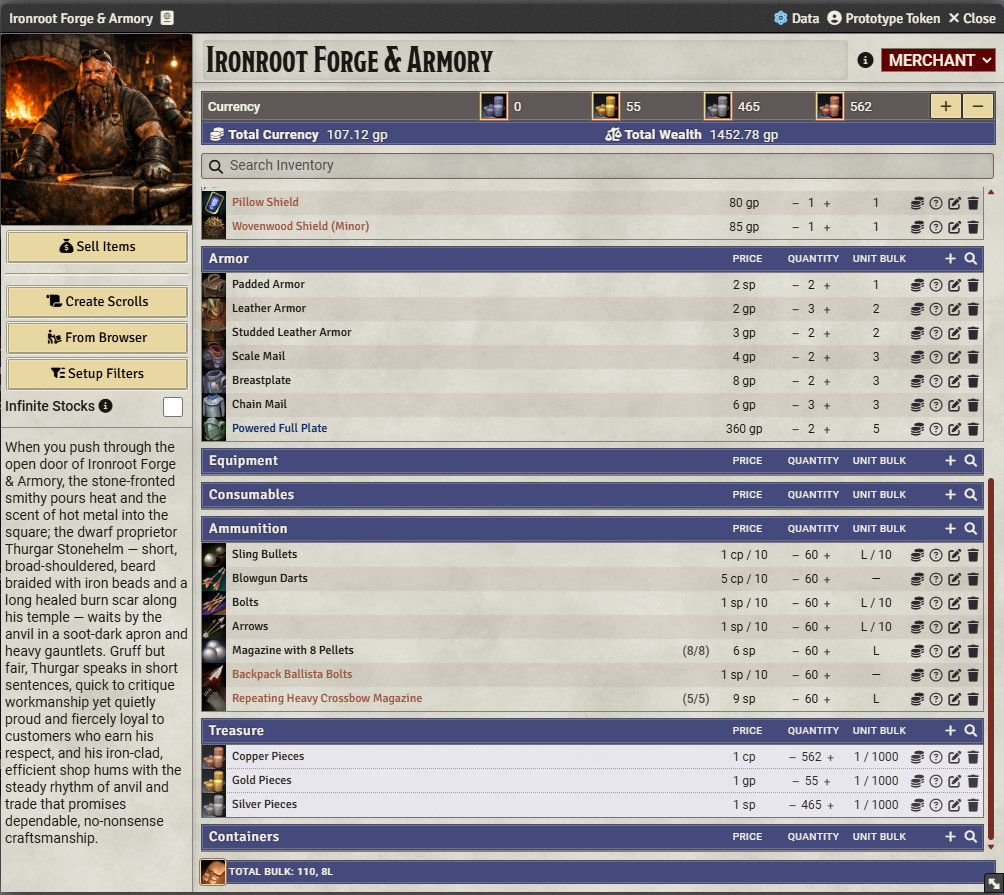 Inventory - Armor & Ammunition